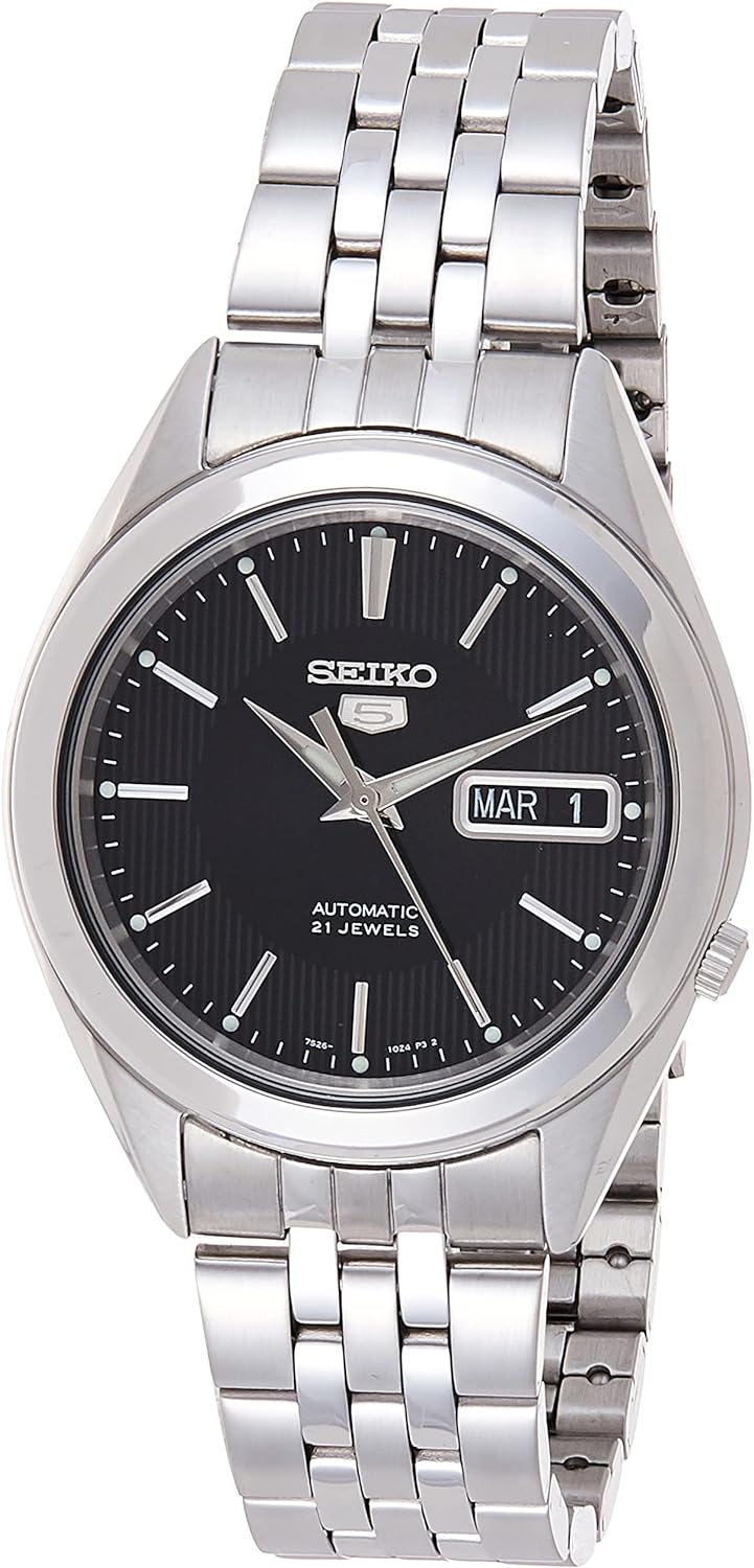 Seiko 5 Sports Men's Stainless Watch from the front view