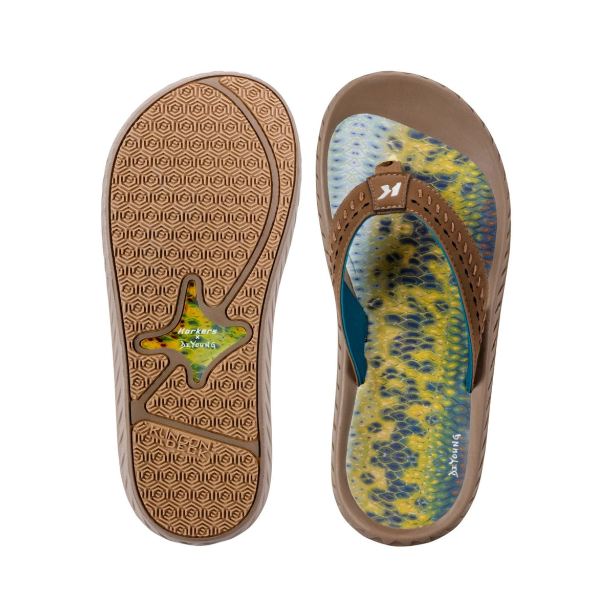 Korkers Fish Flip Bass with Fixed Kling-On Deck Sole