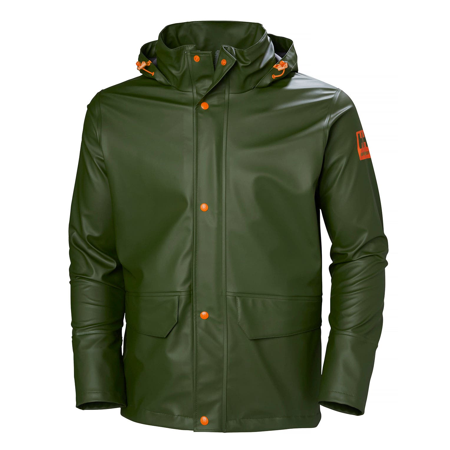 Helly Hansen Men's Gale Rain Jacket in Army Green from the front