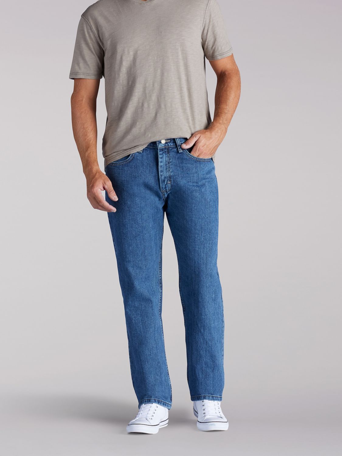 Relaxed Fit Straight Leg Jean in Newman from Front View