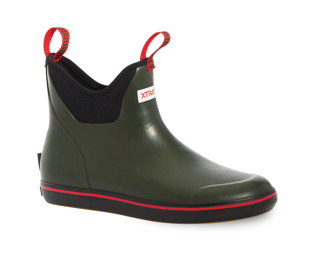 Men's Xtratuf 6" Ankle Deck Boot in Moss from the side