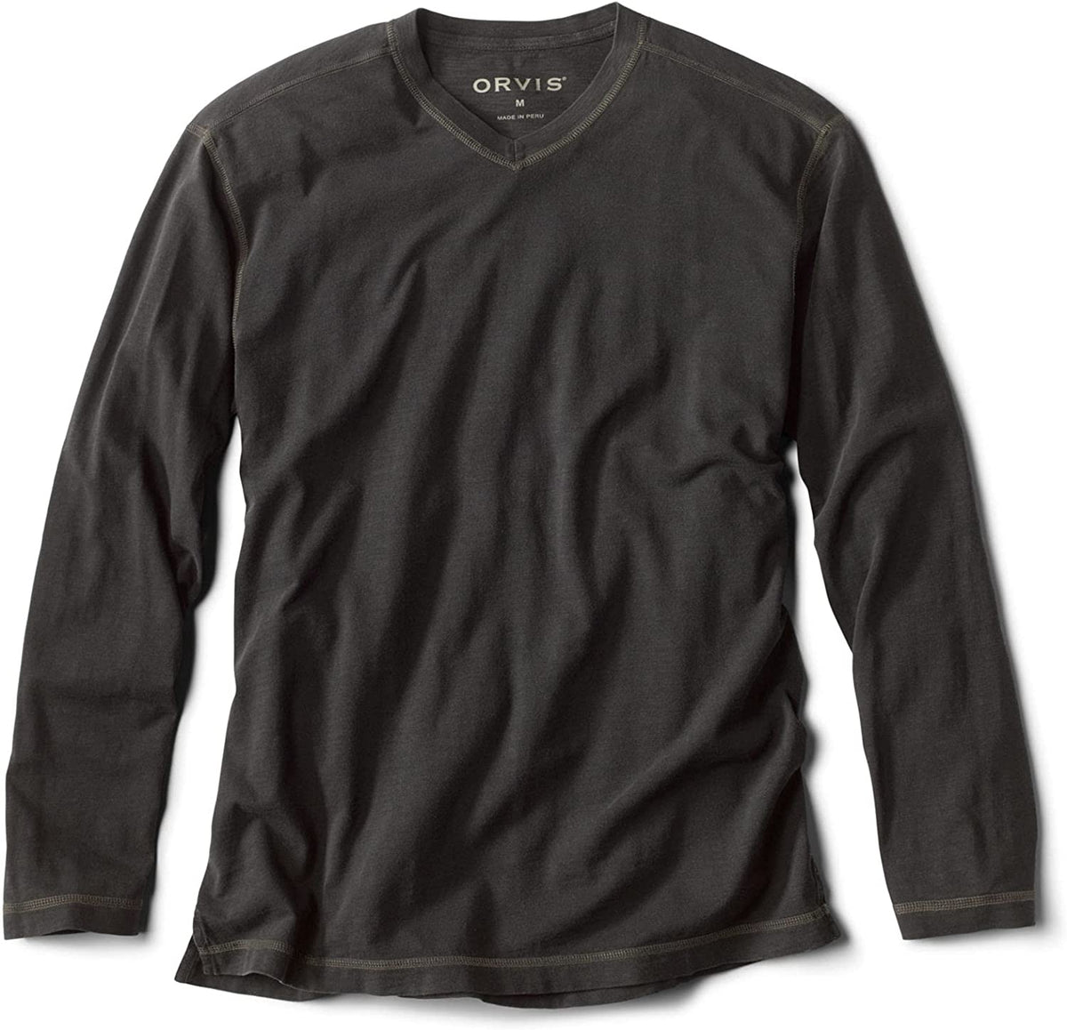 Montana Morning High V-Neck in Obsidian from front view