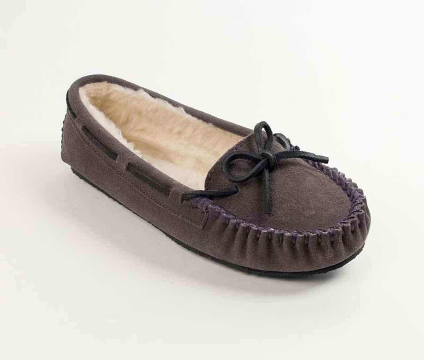 Cally Slipper in Grey from 3/4 Angle View