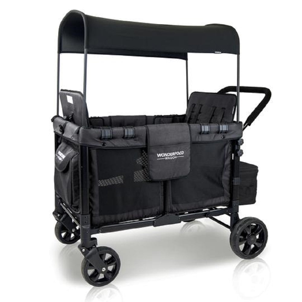 Baby Wonderfold Multifunctional Quad Stroller Wagon Black