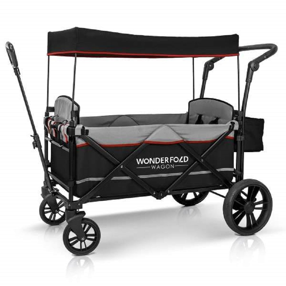 Baby Wonderfold Multifunctional Quad Stroller Wagon Black