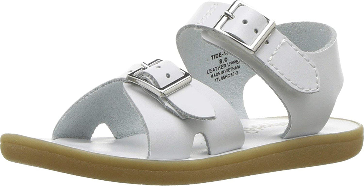 Boy's Footmates Tide Toddler Sandal (age 2-4 years) in White view from the front