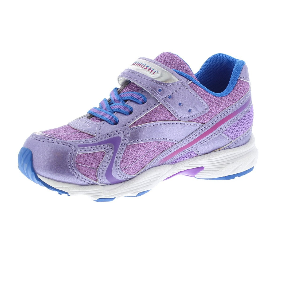 Child Tsukihoshi Glitz Sneaker in Purple/Royal from the front view