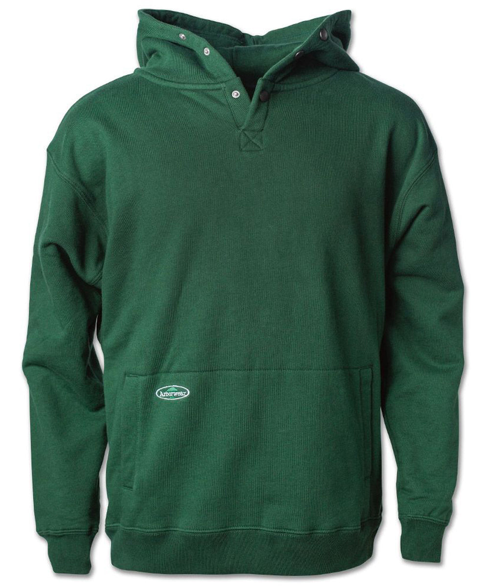 Double Thick Pullover Sweatshirt in Forest Green color from the front view
