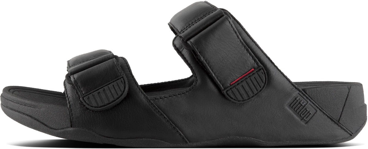 Gogh Moc Slide In Leather in Black from the side