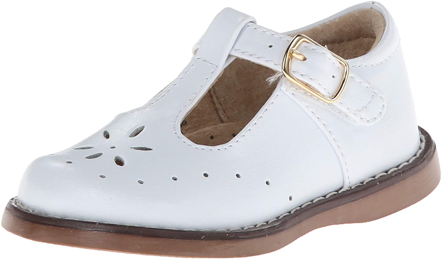 Girl's Footmates Sherry Toddler Mary Jane (age 2-4 years) in White view from the front