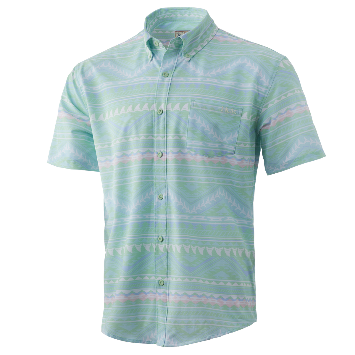 Huk Kona Kai SS in Key Lime color from the front