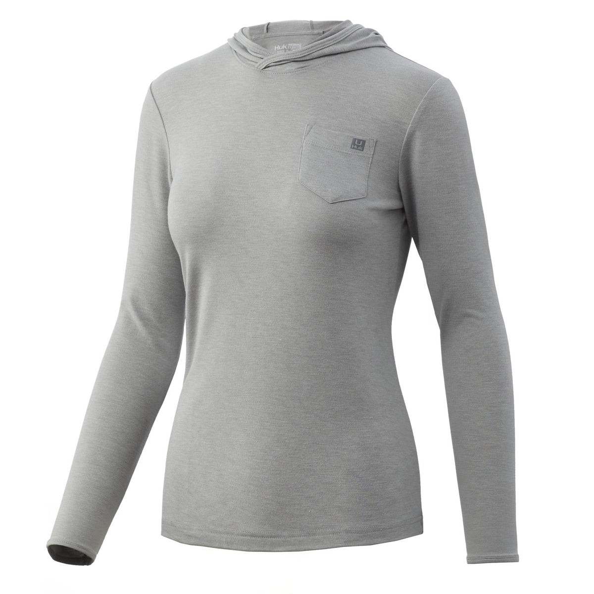 W Huk Waypoint Hoodie in Grey color from the front