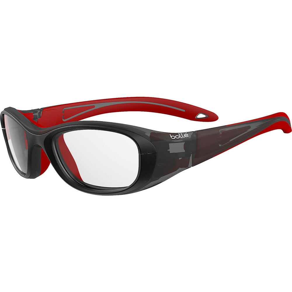 Kids Bolle Coverage Sports Protective Glasses Black Red Matte