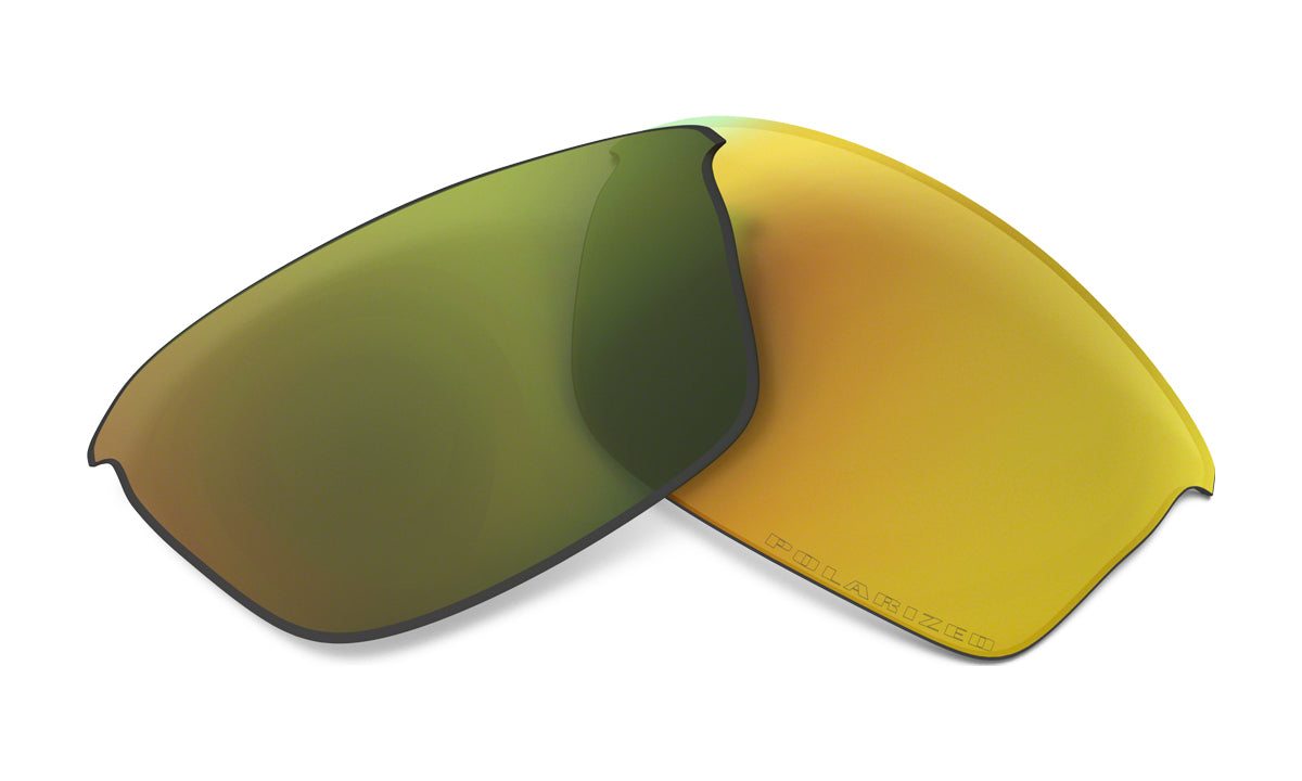 Men's Oakley Flak Jacket Replacement Lens in Fire Iridium Polarized from the front view