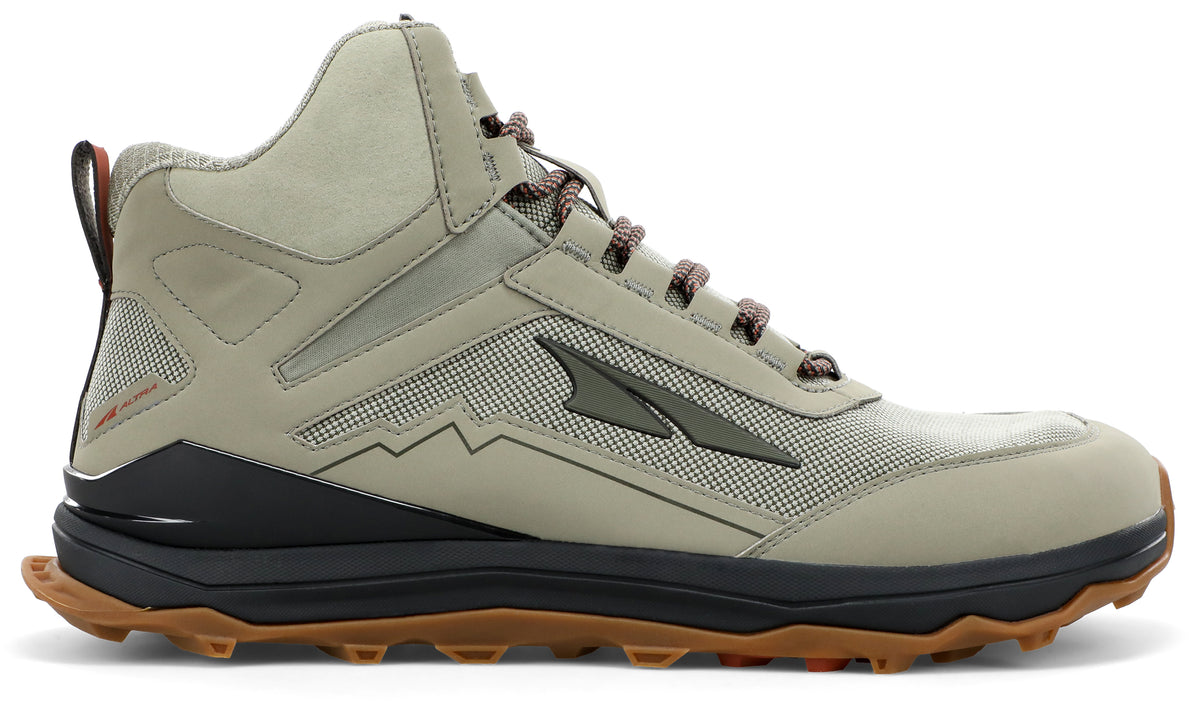 Altra Men's Lone Peak Hiker Trail Running Shoe in Khaki from the side