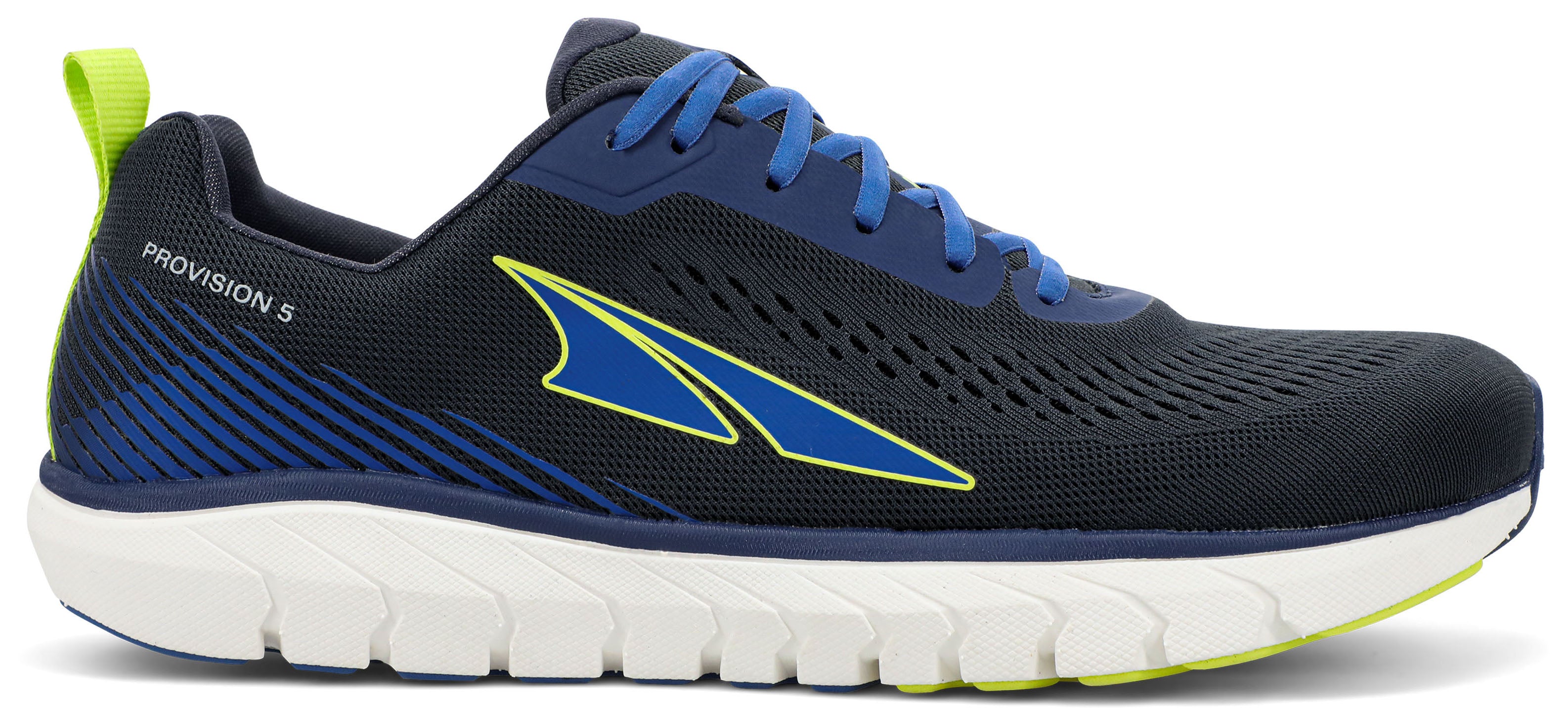Men's Altra Provision 5 Road Running Shoe in Black/Blue from the side