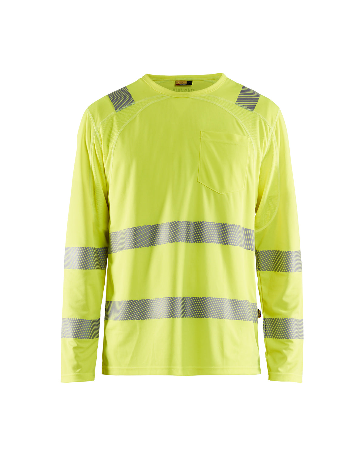 Men's Blaklader Hi Vis Long Sleeve T-Shirt in Hi Vis Yellow High Vis from the front