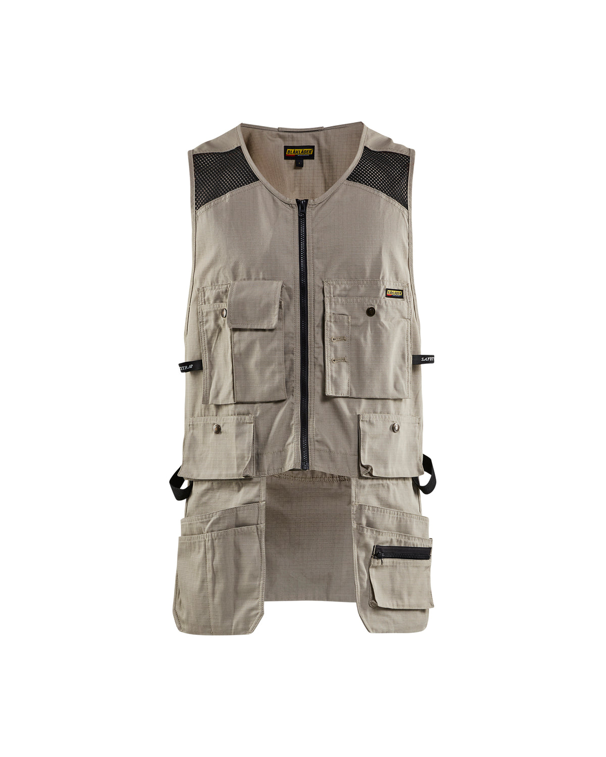 Men's Blaklader Ripstop Kangaroo Mesh Vest in Stone Craftsmen from the front