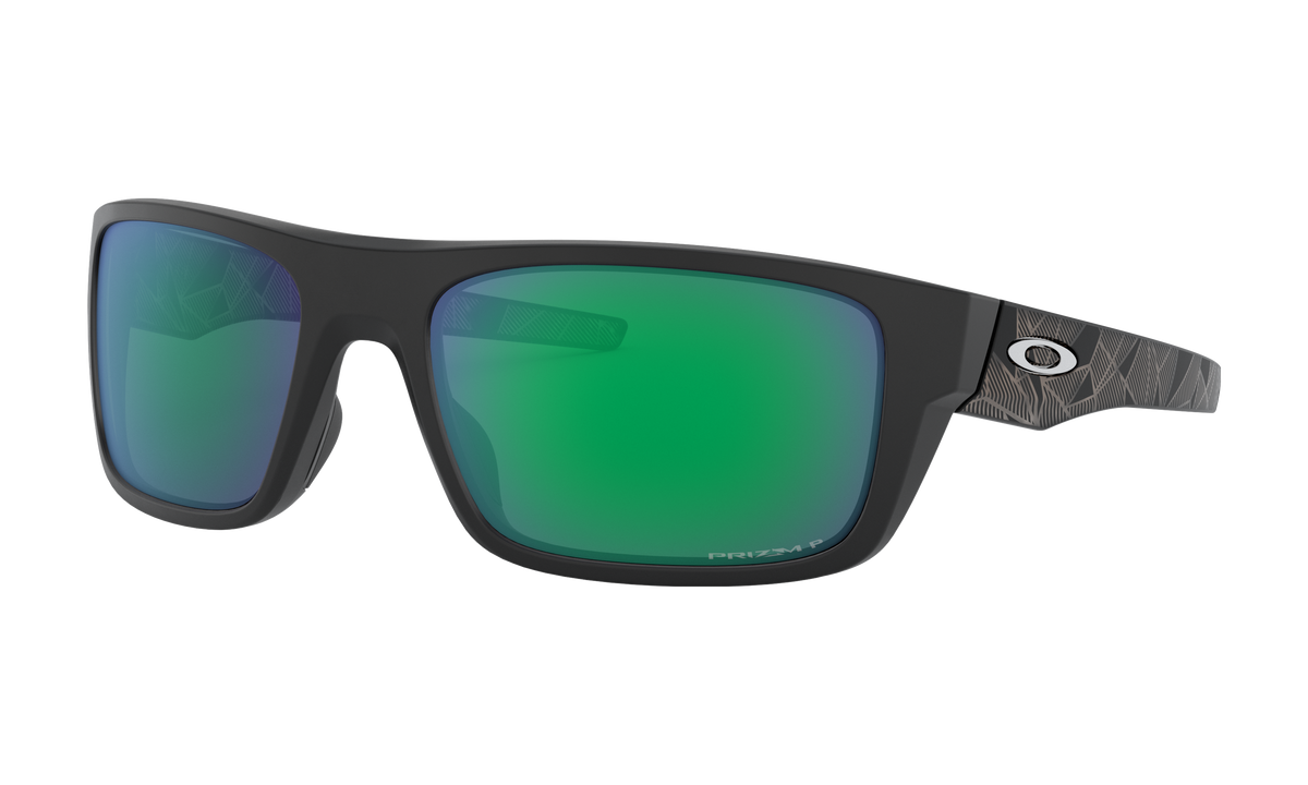 Men's Oakley Drop Point Sunglasses in Matte Black Prizm atic Prizm Jade Polarized