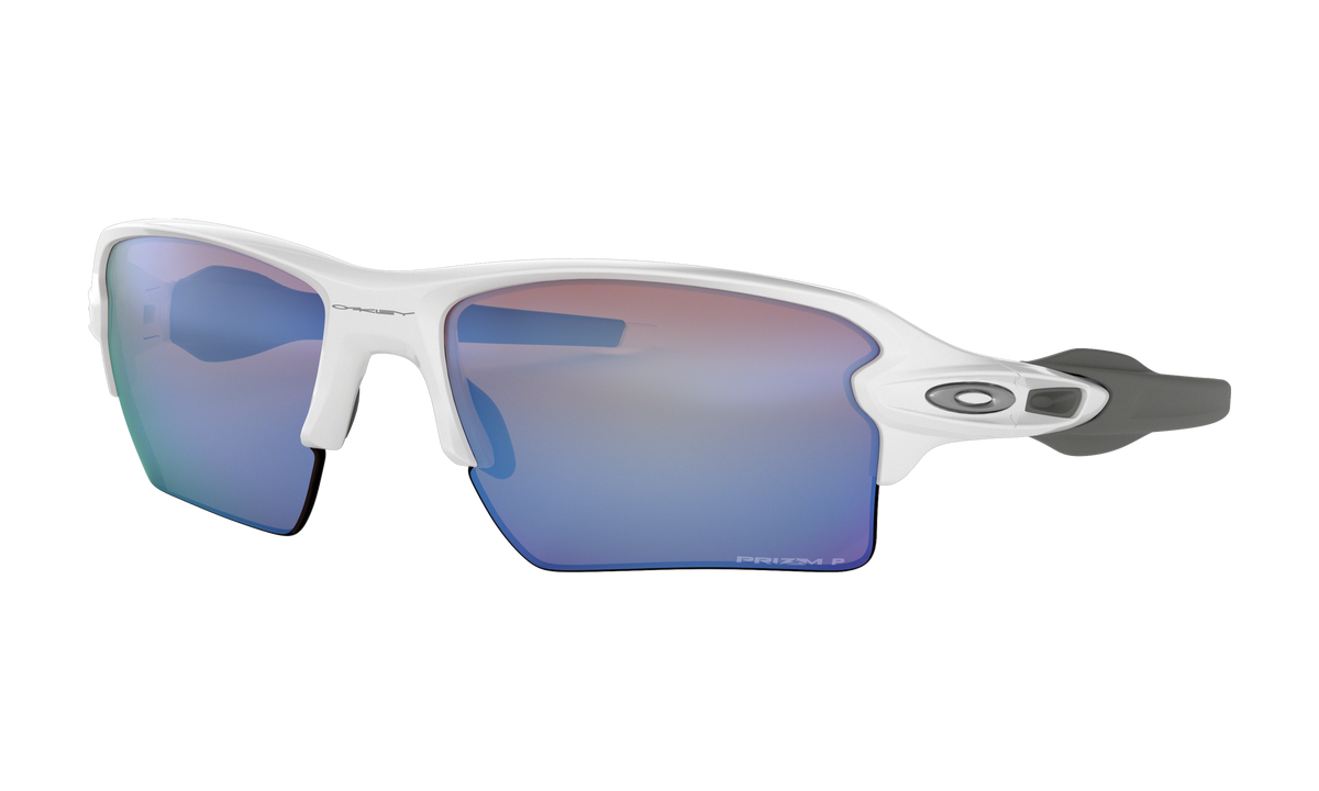 Men's Oakley Flak 2.0 XL Sunglasses in Polished White Prizm Deep Water Polarized