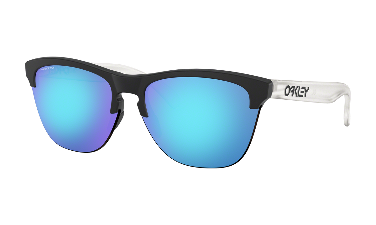 Men's Oakley Frogskins Lite Sunglasses in Matte Black Prizm Sapphire