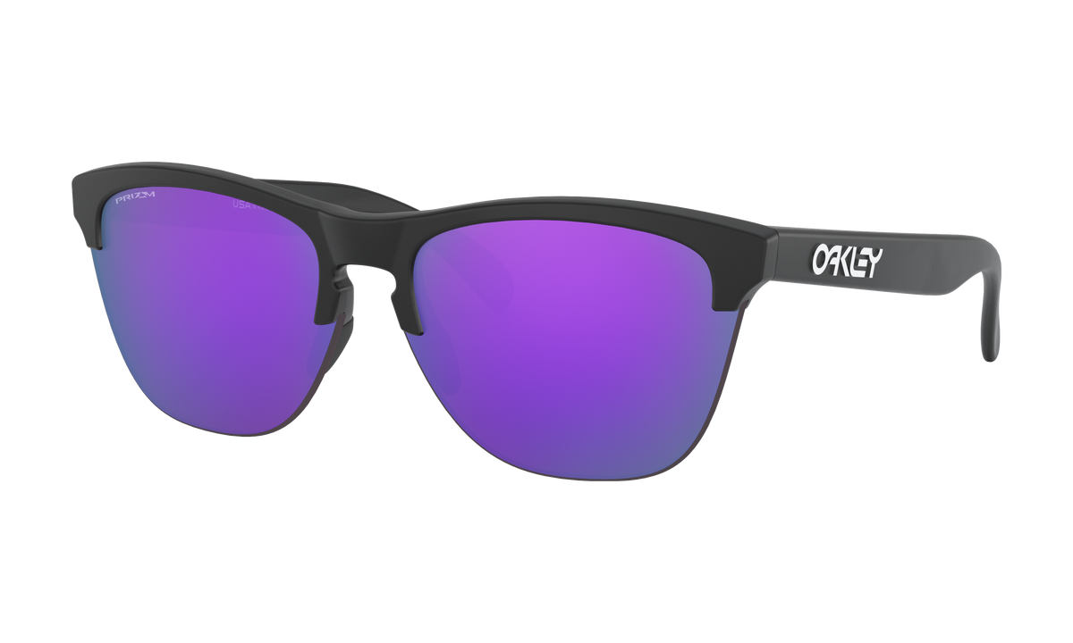 Men's Oakley Frogskins Lite Sunglasses in Matte Black Prizm Violet