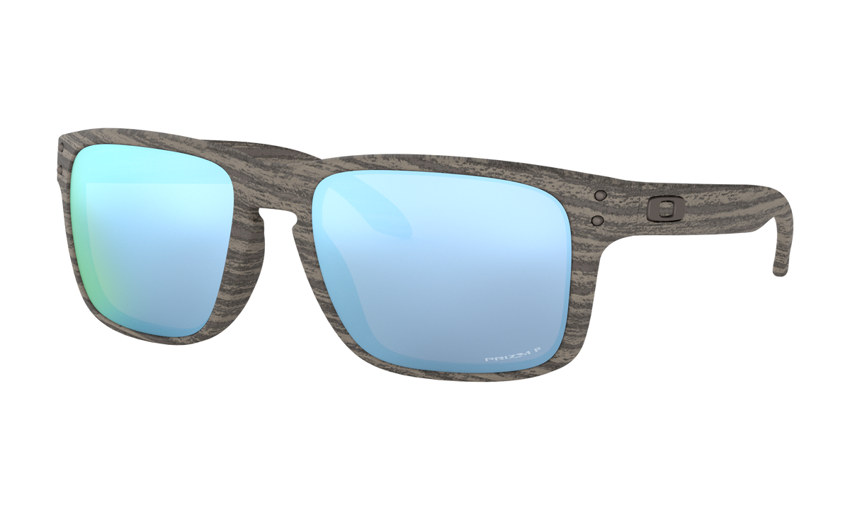 Men's Oakley Holbrook Sunglasses in Woodgrain Prizm Deep Water Polarized