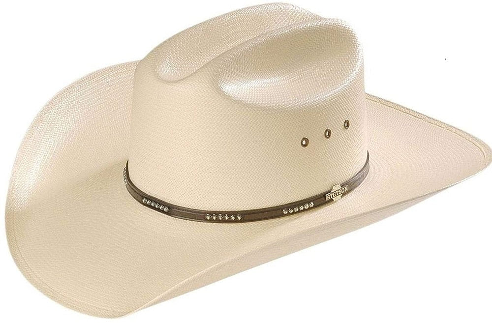Mens Stetson Llano Straw Western Hat Natural