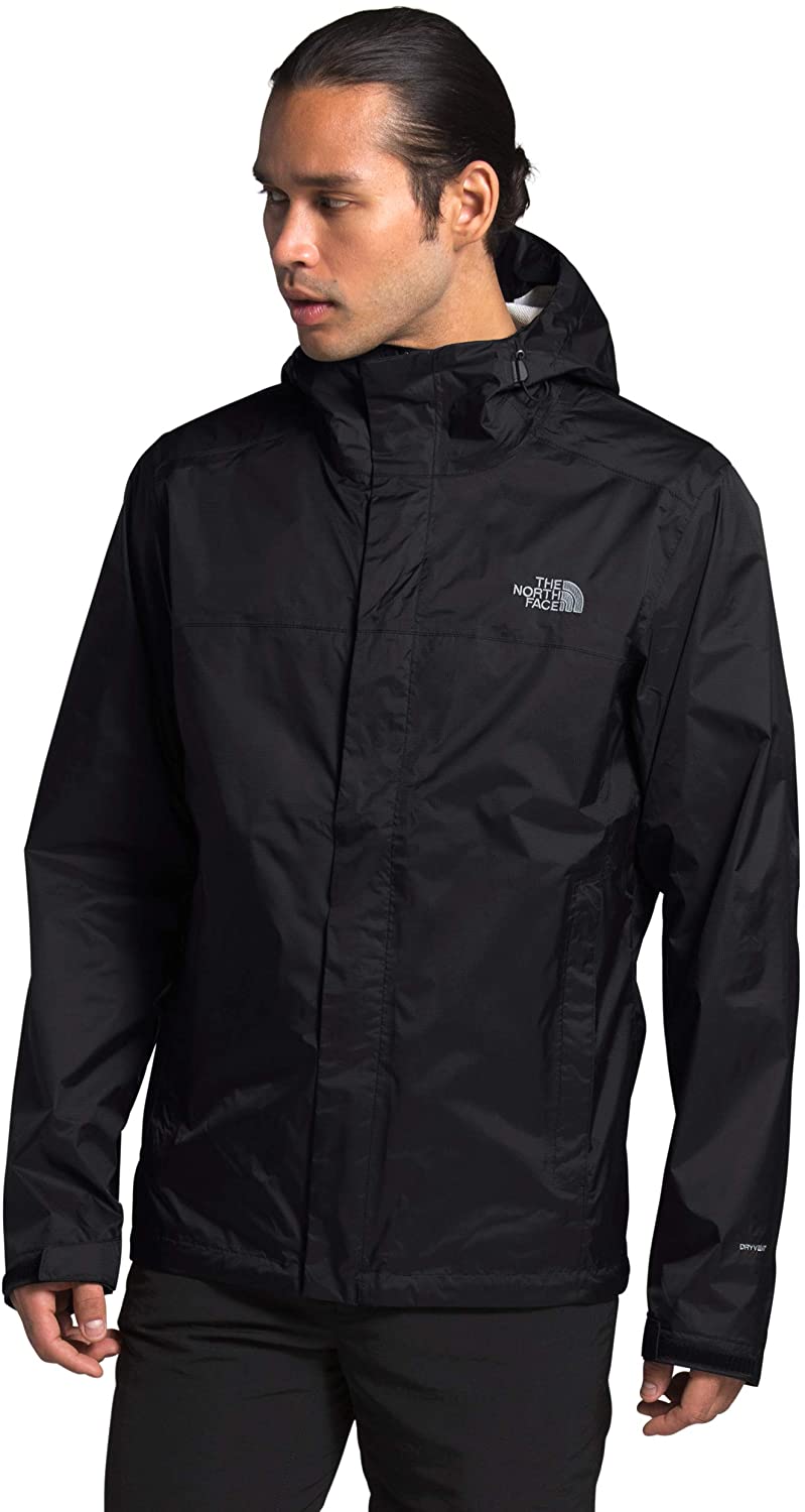 Men's The North Face Venture 2 Jacket in TNF Black/TNF Black/Mid Grey from the front