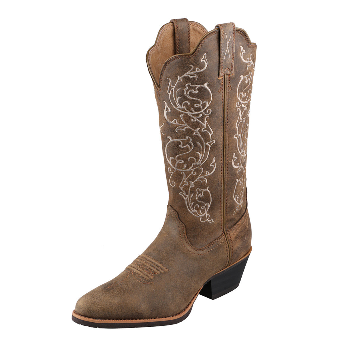 Women's Twisted X 12" Western R Toe Boot in Bomber & Bomber from the front