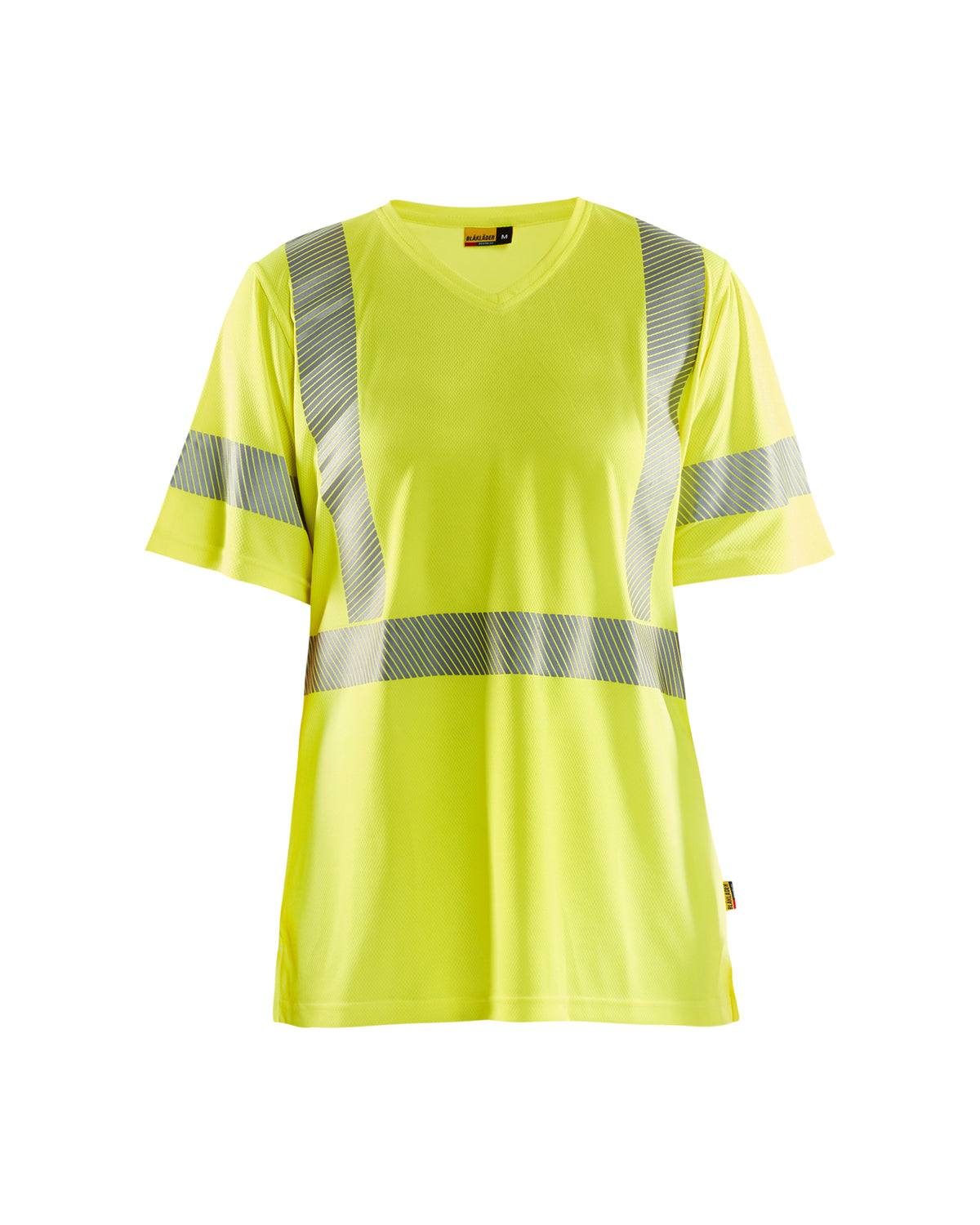 Women's Blaklader US Hi-Vis Short Sleeves T-Shirt in Yellow from the front view