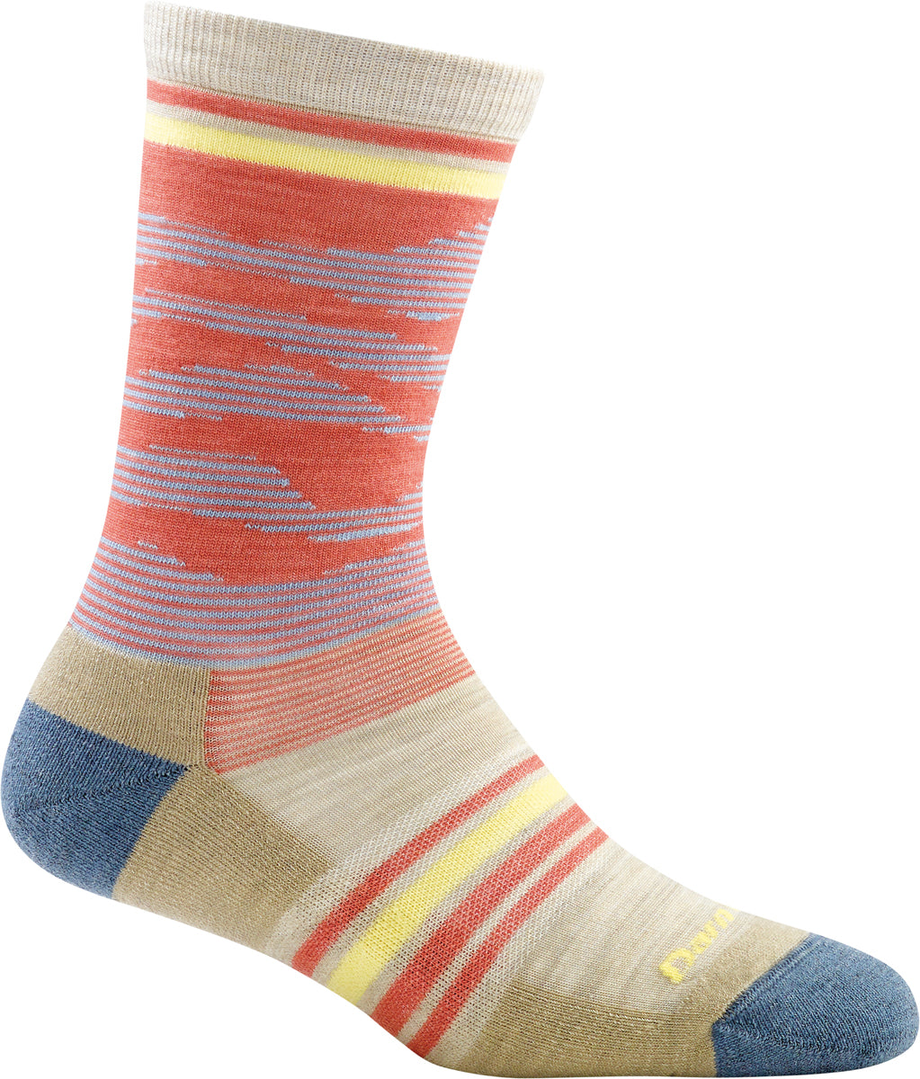 Women's Darn Tough Waves Crew Light Cushion Sock in Canyon from the side view