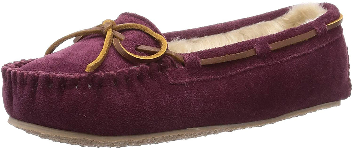 Cally Slipper in Bordeaux from 3/4 Angle View