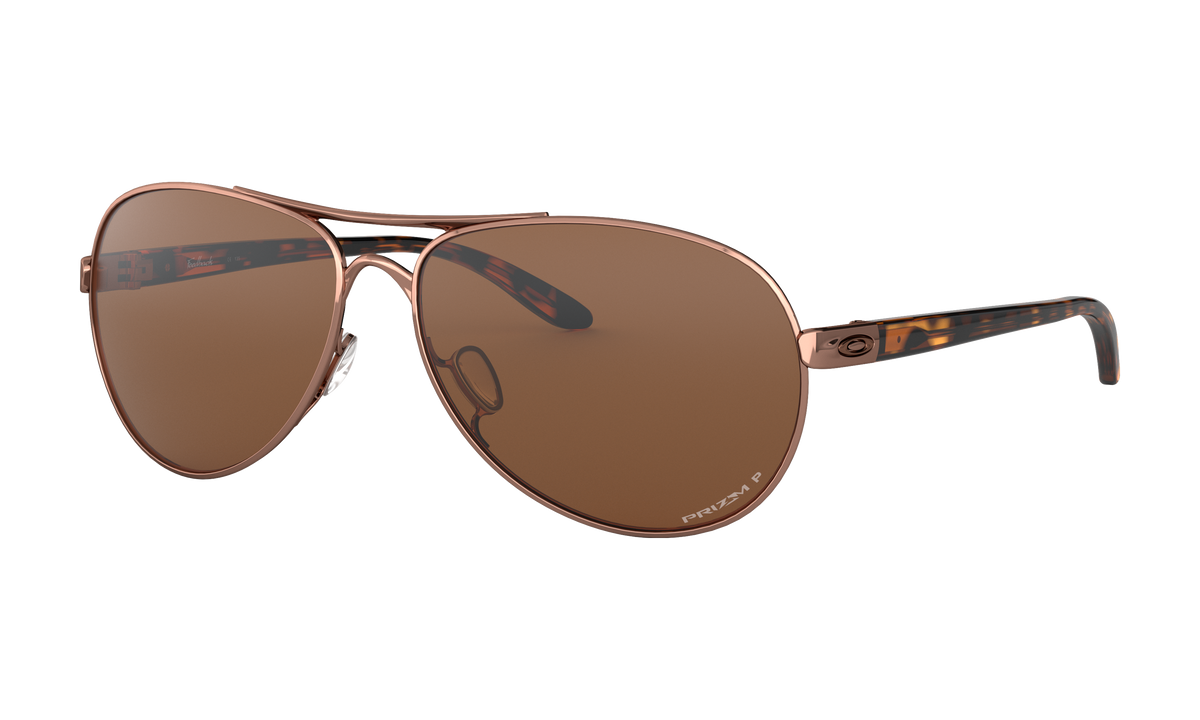Women's Oakley Feedback Sunglasses in Rose Gold Prizm Tungsten Polarized