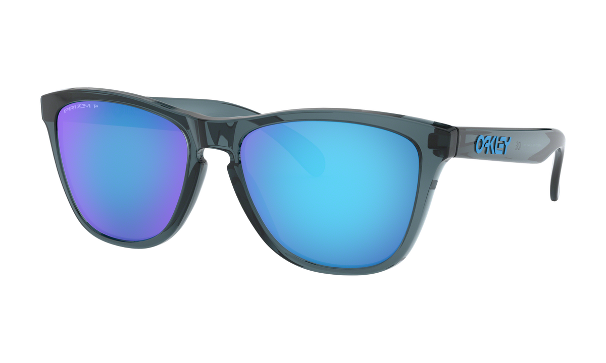 Women's Oakley Frogskins Sunglasses in Crystal Black Prizm Sapphire Polarized