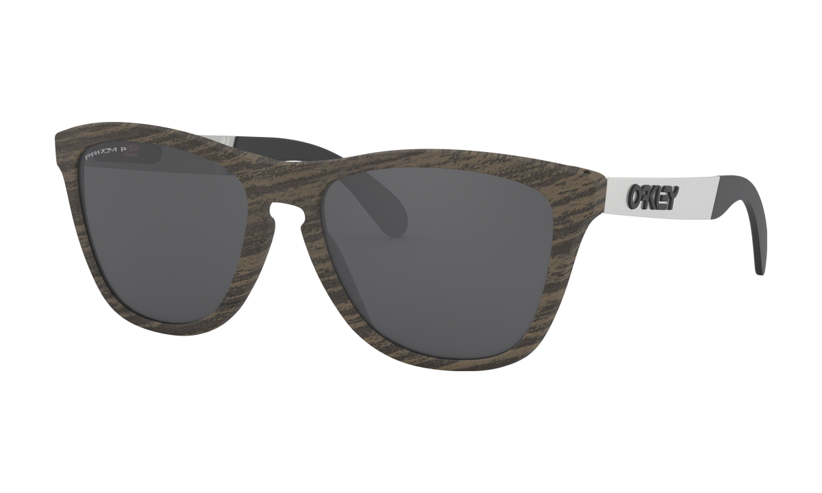 Women's Oakley Frogskins Mix Sunglasses in Woodgrain Prizm Black Polarized