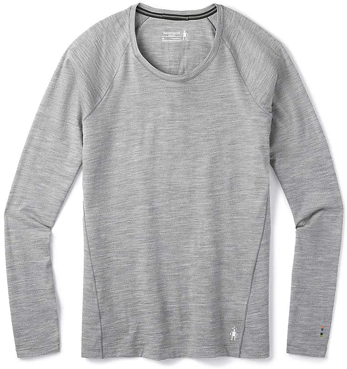 Women's Smartwool Merino 150 Base Layer Long Sleeve in Light Gray Heather from the side view