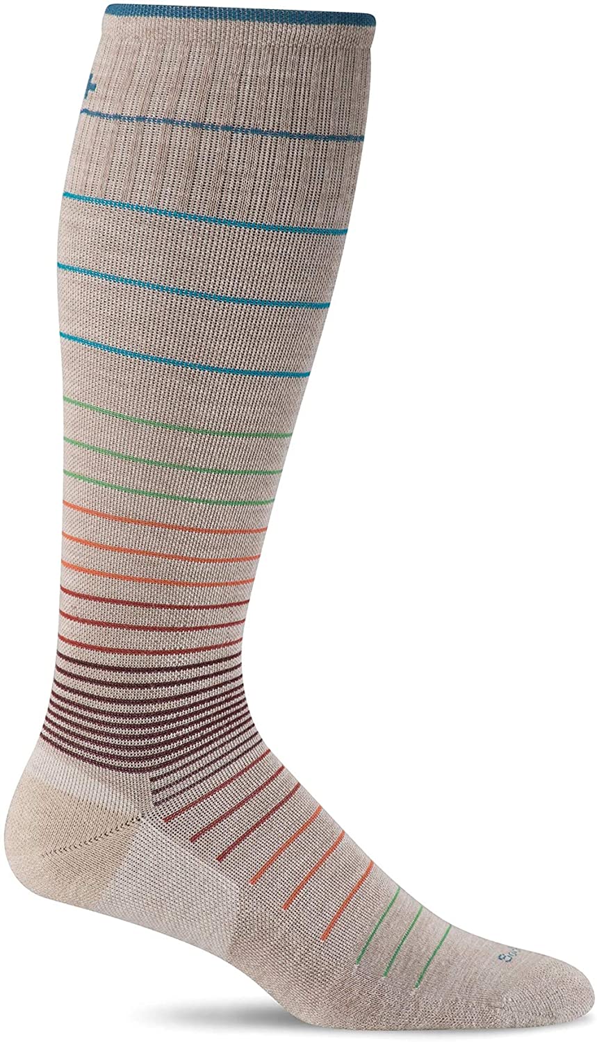 Sockwell Women's Circulator Moderate Graduated Compression Sock in Barley from the side