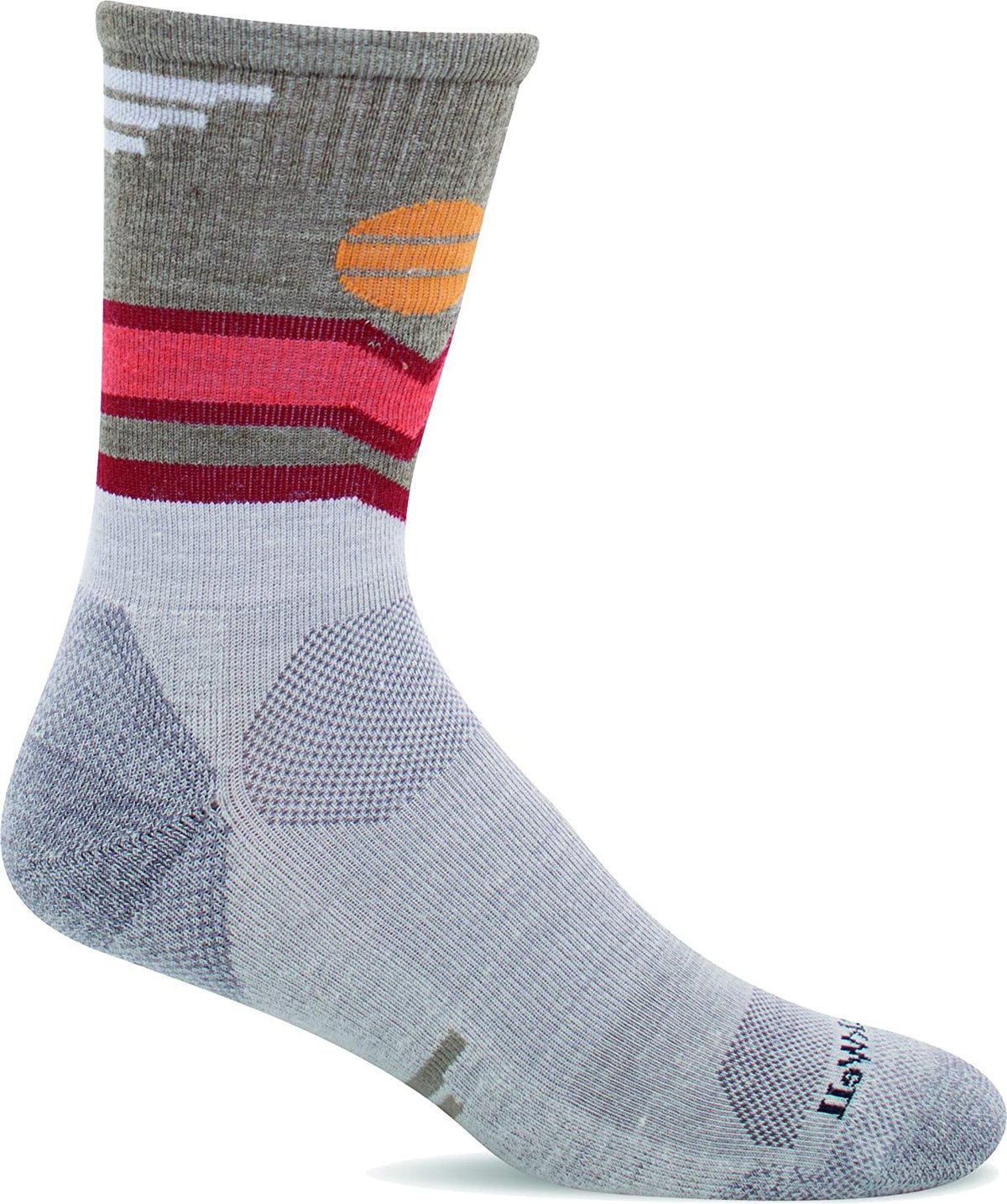 Sockwell Women's Mountain Beat Crew Moderate Compression Sock in Natural from the side