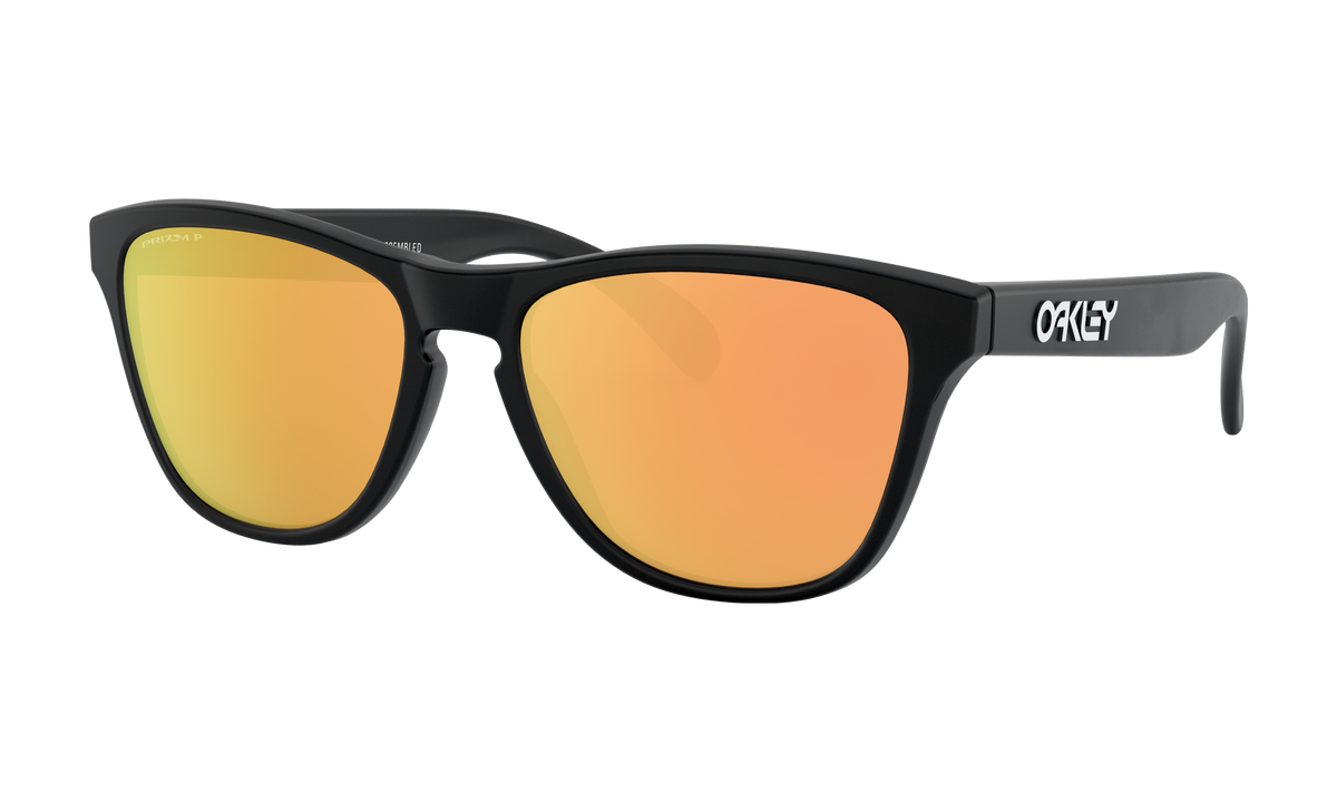 Youth Oakley Frogskins XS (Youth Fit) Sunglasses in Matte Black Prizm Rose Gold Polarized