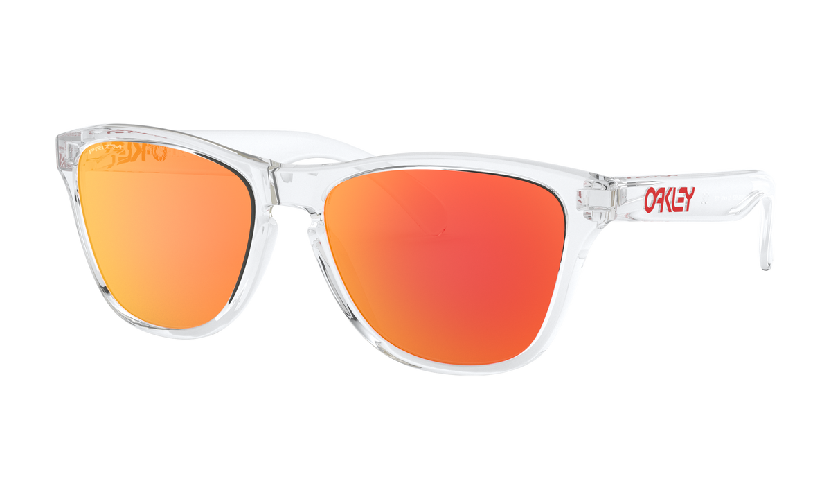 Youth Oakley Frogskins XS (Youth Fit) Sunglasses in Polished Clear Prizm Ruby