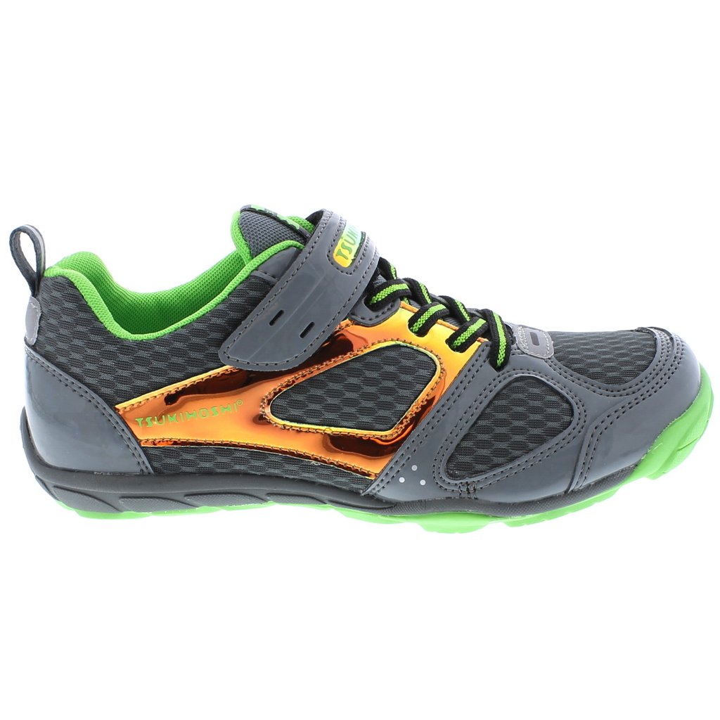 Youth Tsukihoshi Mako Sneaker in Gray/Green from the side view