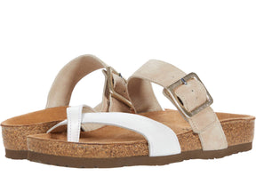 8250-WHITE PEARL LTHR/SAND STONE SUEDE