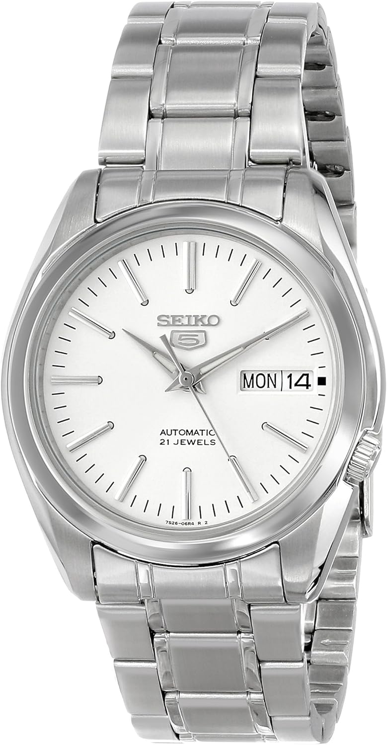Seiko 5 Sports Men's Stainless Watch from the front view