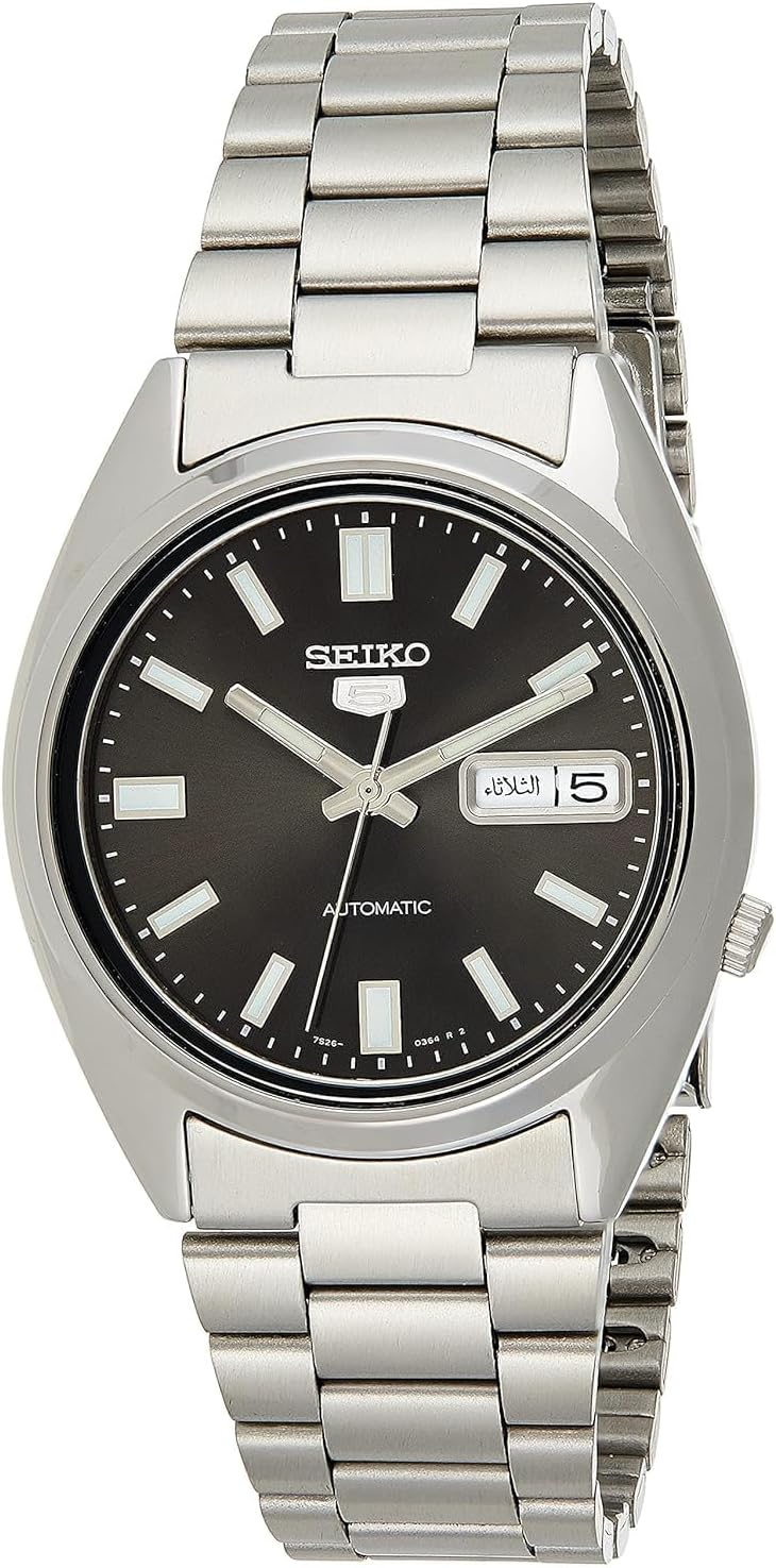 Seiko 5 Sports Men's Stainless Watch from the front view