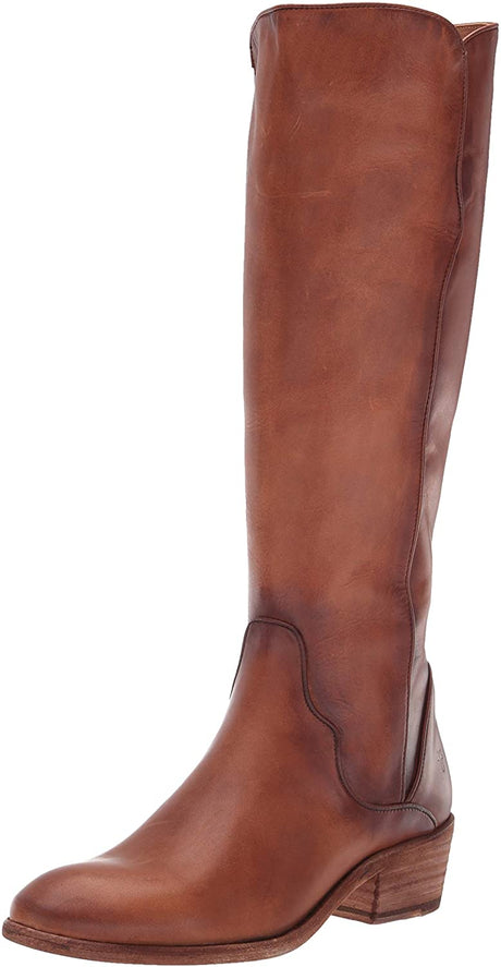 Women's Carson Piping Tall Knee High Boot Caramel from front view