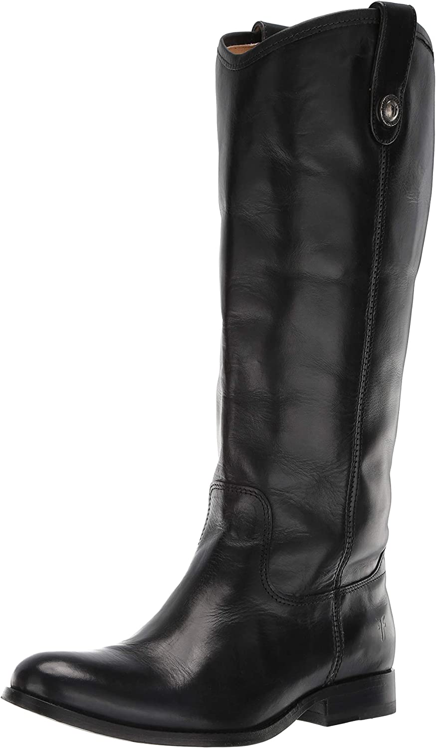 Women's Melissa Button Lug Tall Knee High Boot Black from front view