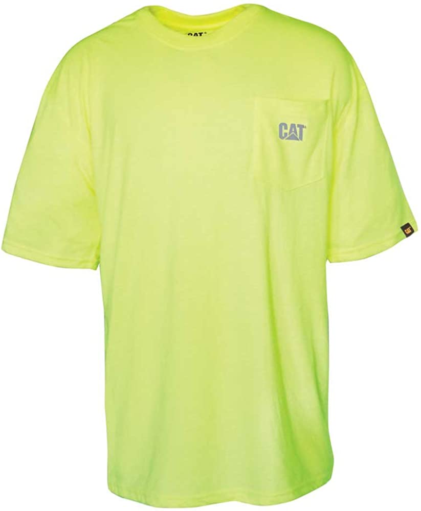 Hi-Vis Trademark Pocket Tee in Hi-Vis Yellow from font view