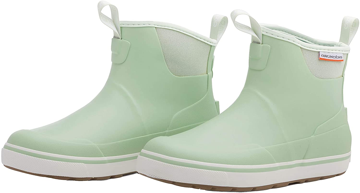 Pair of Women's Deck-Boss Ankle Boot in Sage Green