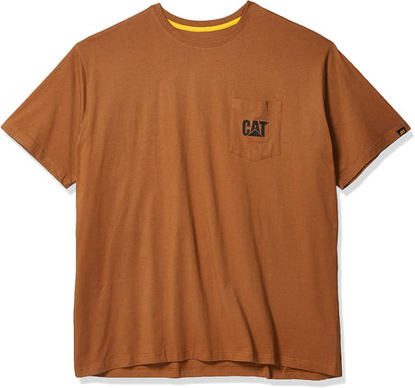 Logo Pocket Tee in Bronze from font view
